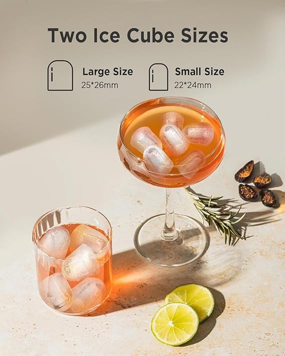 26 Lb.Daily Production Bullet Ice Countertop Ice Maker, Self-Cleaning Ice Makers